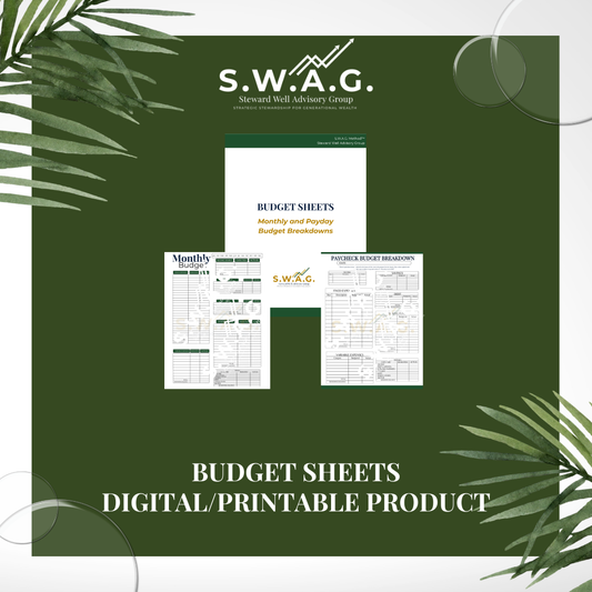 Faith-based budgeting sheets by S.W.A.G.