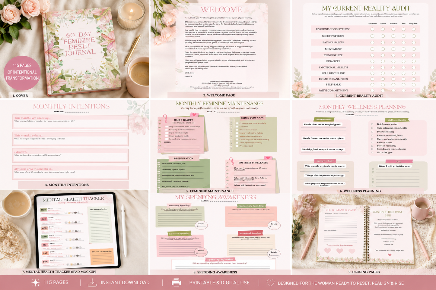 The 90-Day Feminine Reset Journal (PRINTABLE)