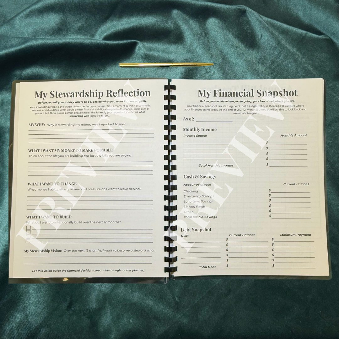 Steward Well® 12-Month Budget Planner | 2027 Budget Planner