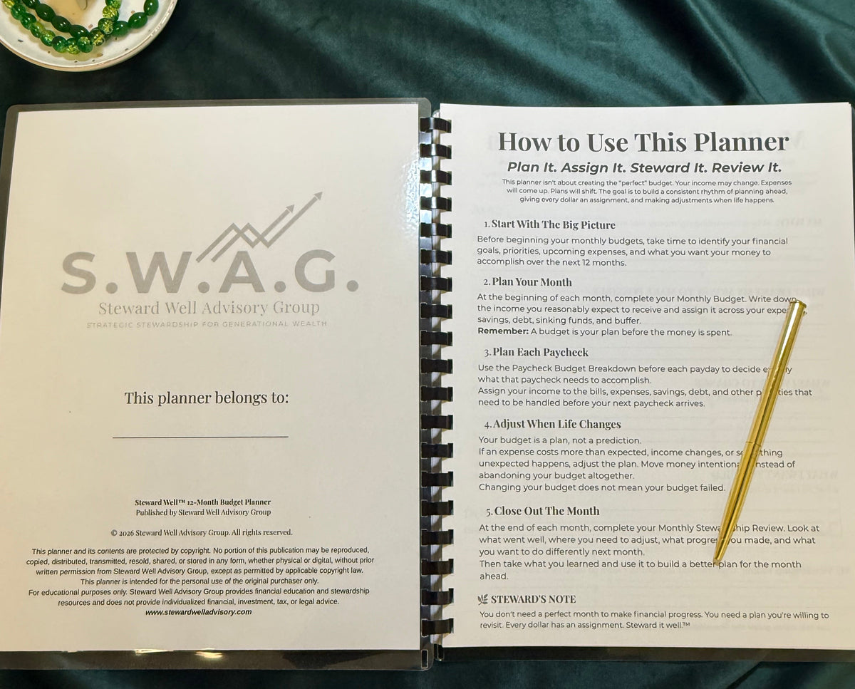 Steward Well® 12-Month Budget Planner | 2027 Budget Planner