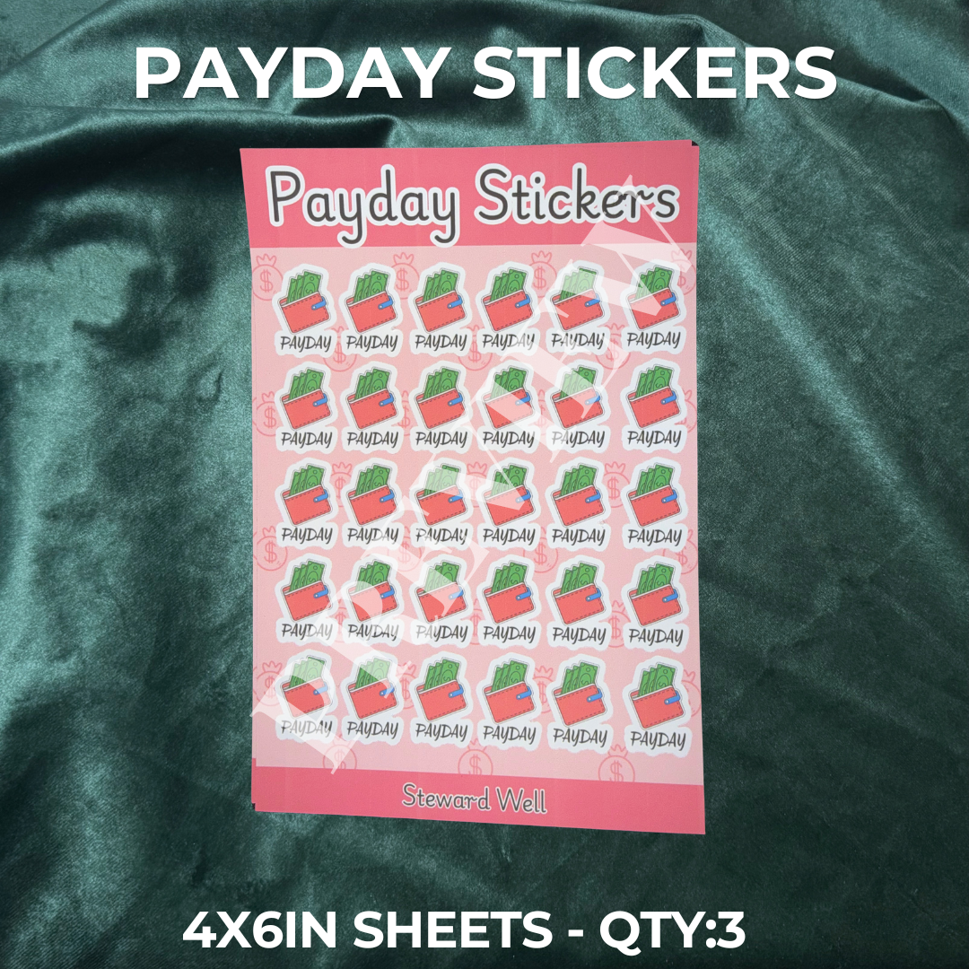 Steward Well Payday Planner Stickers | 3-Sheet Budget Sticker Set