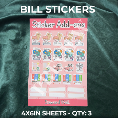 Budget Planner Sticker Bundle | Payday, Bills & Calendar Stickers | 12 Sheets